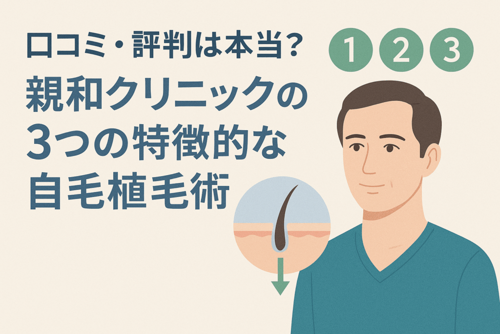 口コミ・評判は本当？親和クリニックの3つの特徴的な自毛植毛術