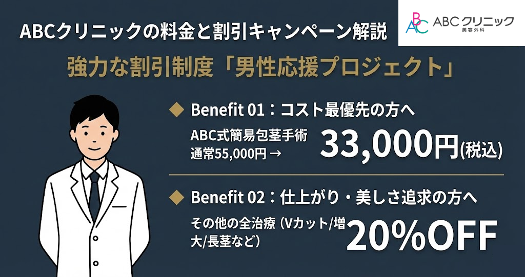 ABCクリニックの包茎治療には割引キャンペーンがある