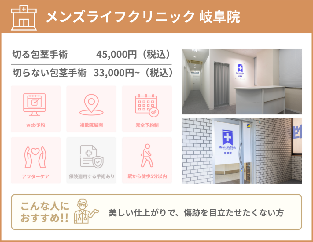 メンズライフクリニック岐阜院に関する詳細情報をまとめた画像