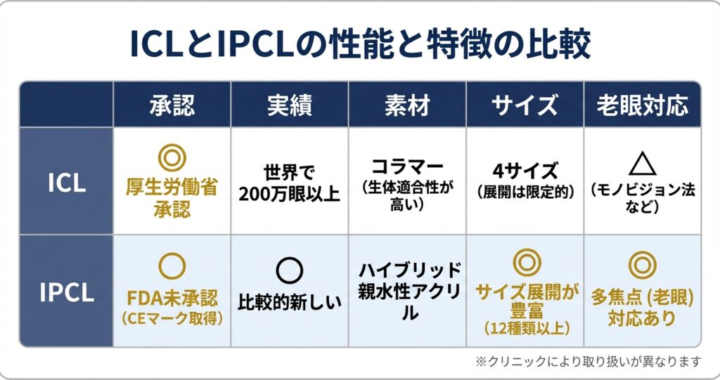 ICLとIPCLの性能と特徴の比較