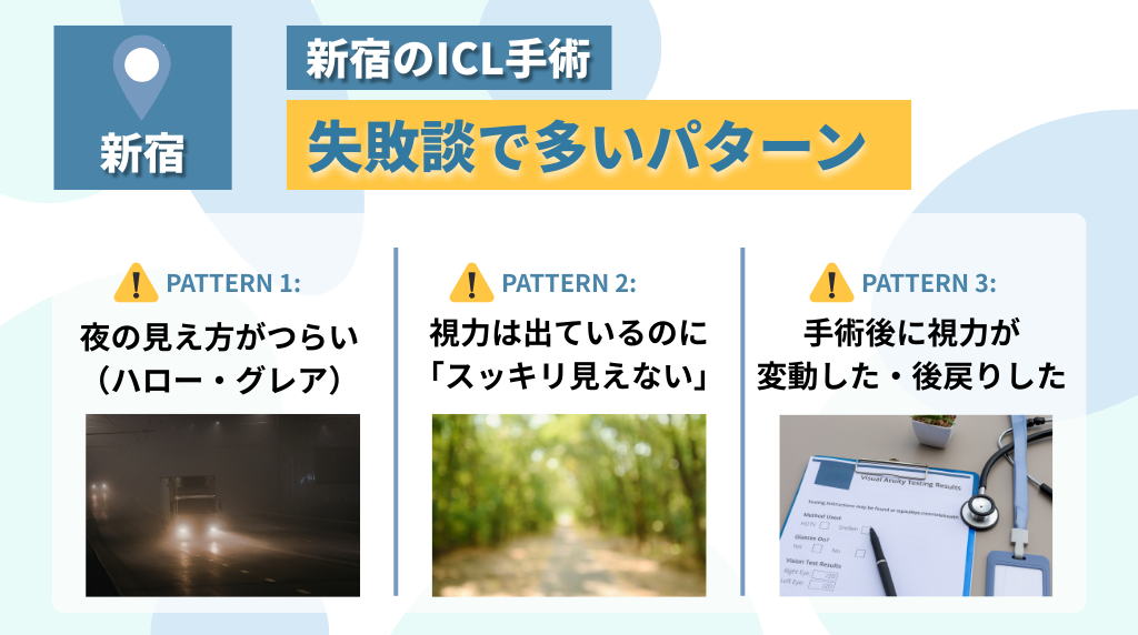 新宿のICL手術の失敗談で多いパターン