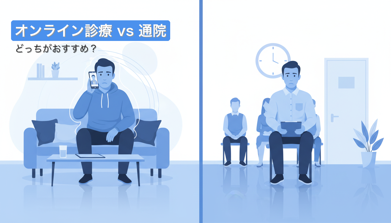 AGAのオンライン診療おすすめ？通院との違いを比較